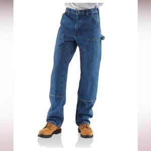 NEW Carhartt B73 Double Knee Washed Denim Loose Fit Jogger Jean